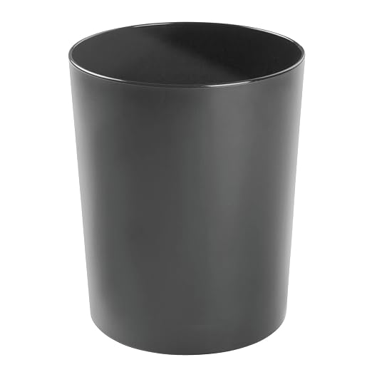 mDesign Round Metal Small 1.7 Gallon Recycle Trash Can Wastebasket, Garbage - Image 6