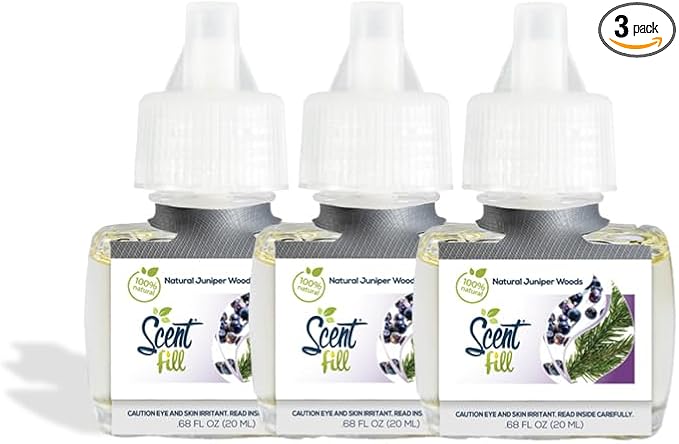 Scent Fill 100% Natural Juniper Woods Plug in Air Freshener, Scented Oil Refills by ScentFill