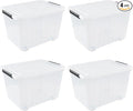 4-Pack 42 L Clear Plastic Storage Container Bin by Lasbily