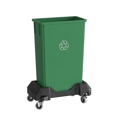 23 Gallon Green Recycle Slim Jim Trash Can by Krollen+Industrial
