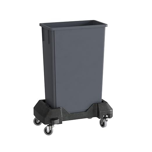 23 Gallon Gray Slim Jim Trash Can by Krollen+Industrial