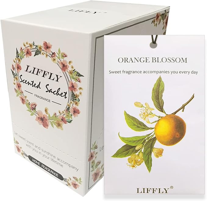 14 Packs Orange Blossom Sachets fit Drawer and Closet Long Lasting Gift by LIFFLY