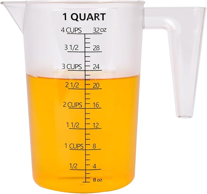 Food-Grade Plastic Measuring Pitcher – 32 Ounce & 4 Cups Measuring Cups - Image 3