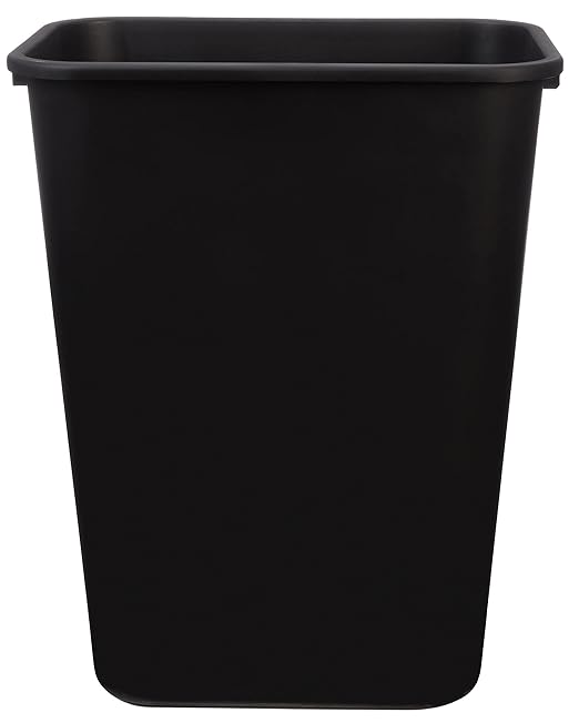 Amazon Basics Trash Can, Rectangular Commercial Office Wastebasket, 10 Gallon by AmazonBasics