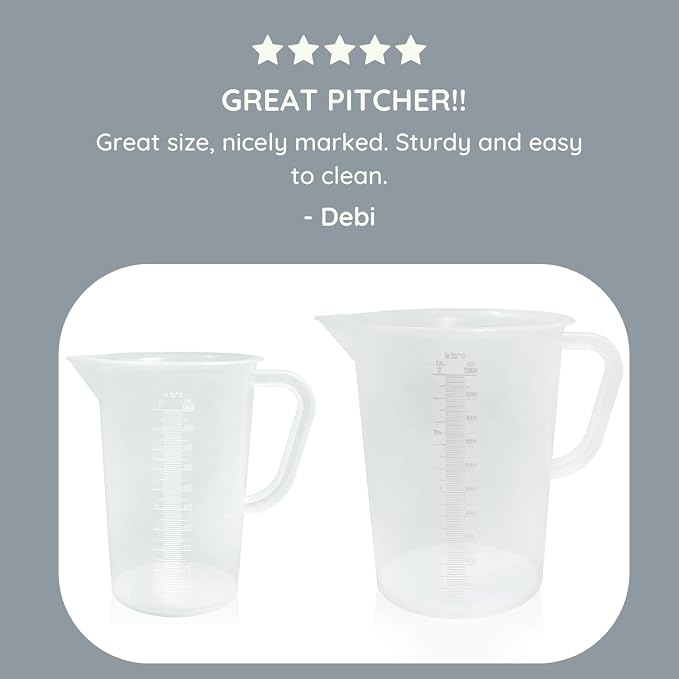 Plastic Graduated Measuring and Mixing Pitcher - 1000ml Plastic Graduated - Image 8