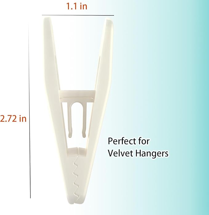 Hanger Clips for Velvet Hangers, Non-Slip Plastic Clips Pant Skirt Hanger Clips - Image 7