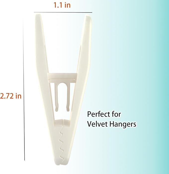 Hanger Clips Perfect for Velvet Hangers, Strong Plastic Clips Pant Skirt Hanger - Image 6
