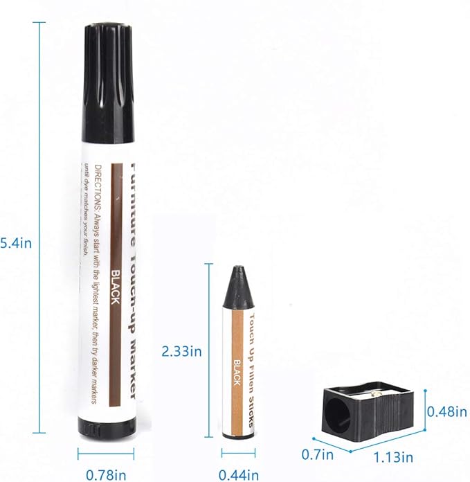 Furniture Repair kit, Wood Scratch Cover Markers*6 and Wax Filler Sticks*6 - Image 5