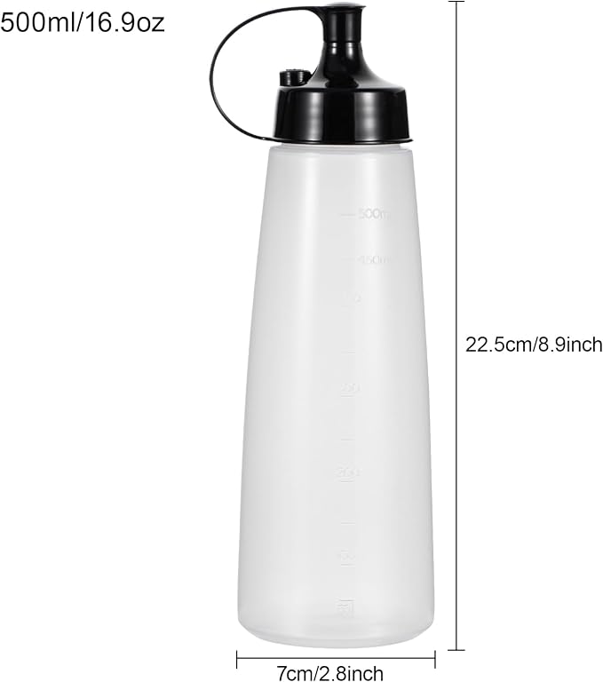 Condiment Squeeze Bottles Ketchup Dispenser 2PCS 16.9 oz Plastic Sauce Squirt - Image 2