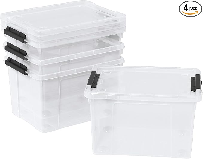 Zopnny 24 Quart Clear Plastic Storage Bin by Zopnny