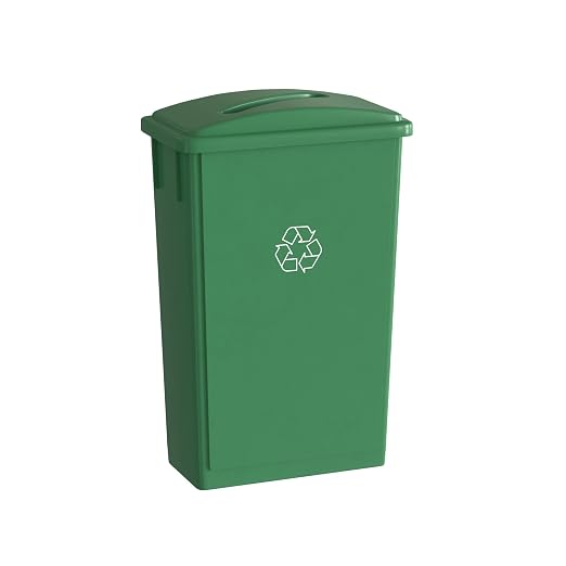 23 Gallon Green Recycle Slim Jim Trash Can by Krollen+Industrial