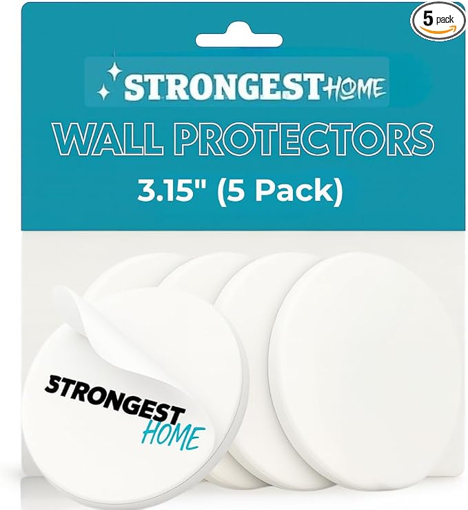 Strongest Home Wall & Door Handle Stopper 3.15" Set 5 Pieces of White Rubber by STRONGESTHOME