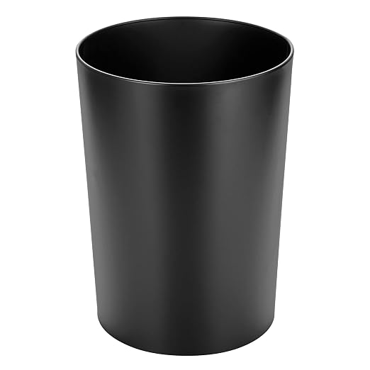 mDesign Stainless Steel Round Metal Trash Can, Small 4 Gallon Wastebasket by mDesign