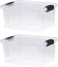 Superio Storage Bins with Lids- 2 Pack, 6.6 Qt Clear Boxes by Superio