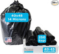 250 Count, 40-45 Gallon Trash Bags, Heavy Duty Black Bags, 45 Gallon by HighBarTrashLiners