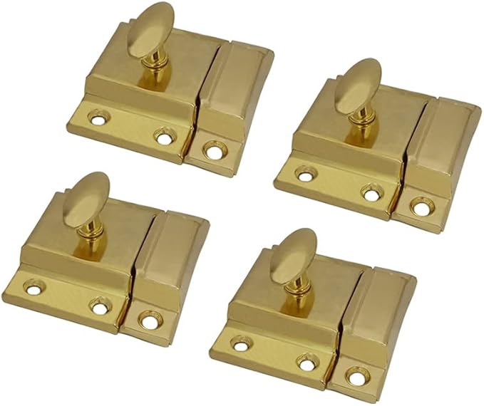 QCAA Oval Turn Cabinet Latch, for Cupboard & Other Furniture, Brass Plated by QCAAHardware