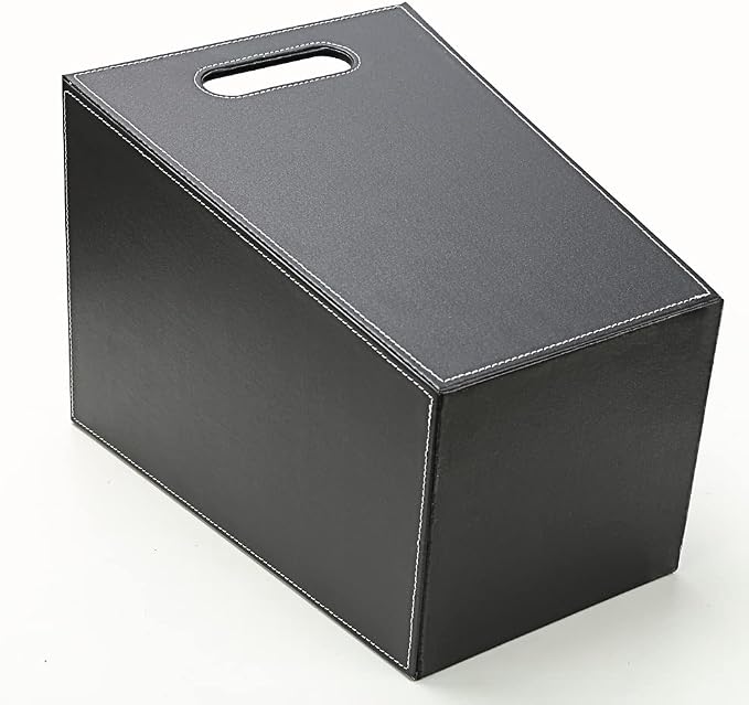 KINGFOM Classic Pu Leather Trash Can Wastebasket, Garbage Container Bin - Image 6