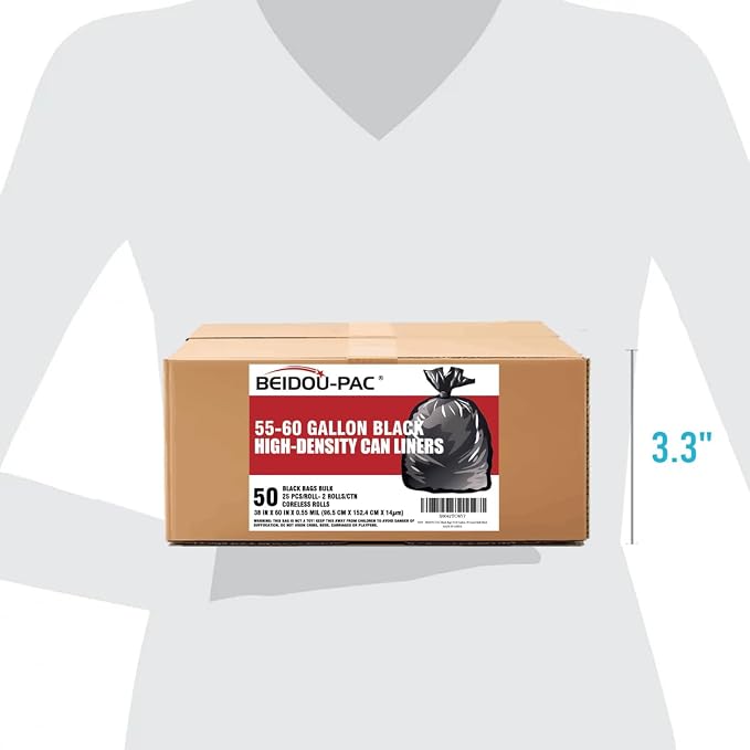 55-60 Gallon Trash Bags, Construction, Industrial - Image 3