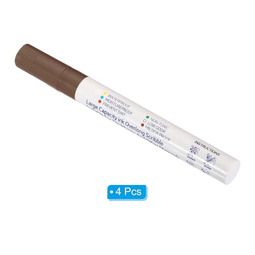 PATIKIL Grout Pen, 4 Pack Dark Brown Tile Marker Waterproof Grout Sealer Pen - Image 3