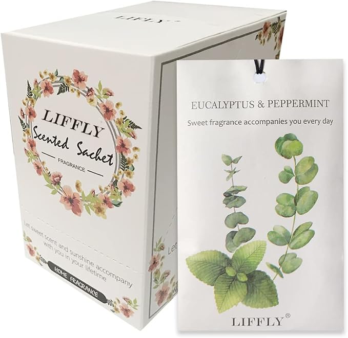 14 Packs Eucalyptus Peppermint Scented Sachets fit Drawers and Closets by LIFFLY
