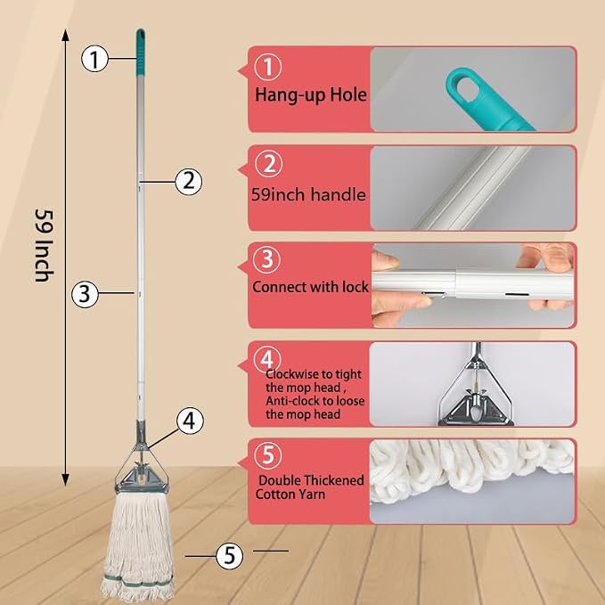 OFO Loop-End String Mop with Extra Head Replacement - Image 2
