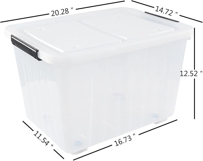 4-Pack 42 L Clear Plastic Storage Container Bin - Image 3