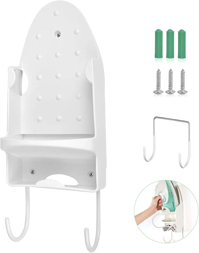 Wall Mounted Ironing Board Rack Electric Iron Holder Household Bathroom Shelf by Oranlife