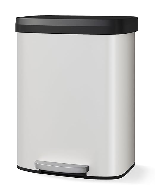16 Gallon Trash Can, Stainless Steel Kitchen Garbage Can, Recycling or Waste Bin by Fasyou