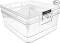 Isaac Jacobs 2-Pack Large Clear Storage Bins w/Cutout Handles, Plastic Organizer by IsaacJacobs