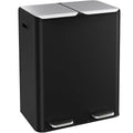 16 Gal Dual Trash Can, Stainless Steel Kitchen Garbage Bin, Recycle Dustbin by ComfyCorner