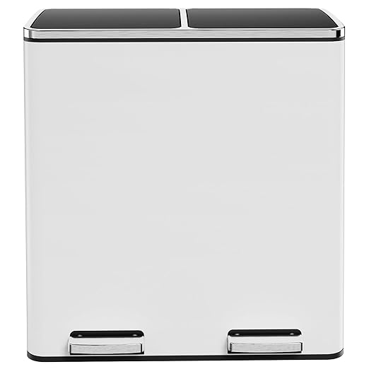 AthLike 60L Dual Trash Can, Stainless Steel Kitchen Garbage Can, Double by AthLikeforEveryone