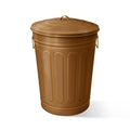 Plexon Round Trash Can 13 Gallon, Vintage Metal Outdoor Trash Can by Plexon