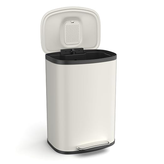 13 Gallon Stainless Steel Foot Pedal Large Trash Can by Dolonm