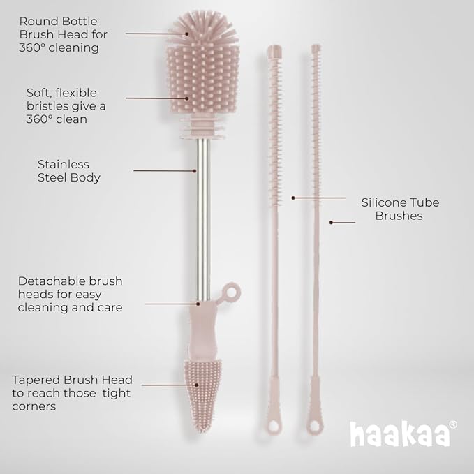 Haakaa Silicone Cleaning Brush Kit – Household Cleaning Brushes - Image 3