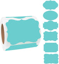 Blue Labels - 250 PCS 3" x 2" Fancy Shape Stickers by Yeachlaing