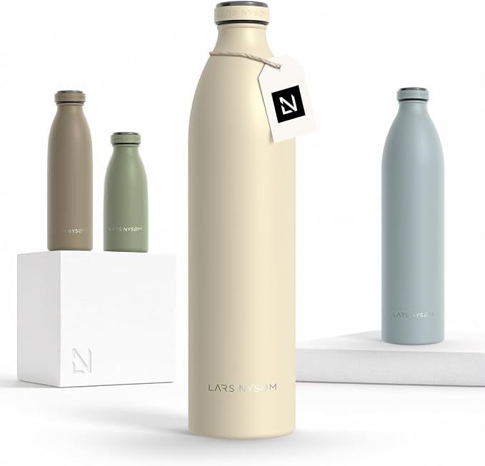 LARS NYSØM Stainless Steel Insulated XL Water Bottle 12oz 17oz 25oz 34oz 51oz | by LN