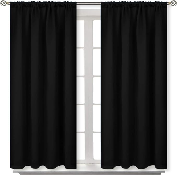 BGment Black Blackout Curtains 40 Inches Long by BGment