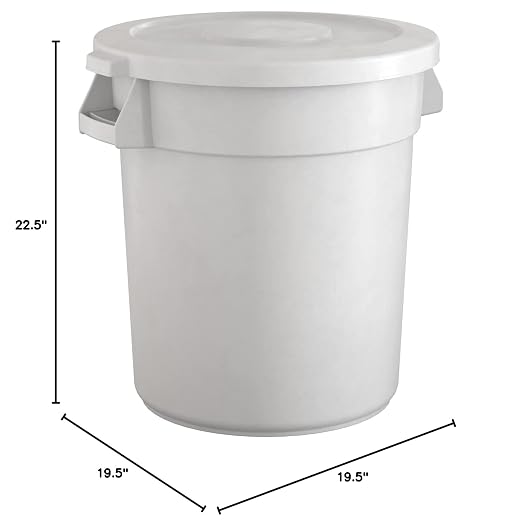 20 Gallon White Round Commercial Trash Can - Image 5