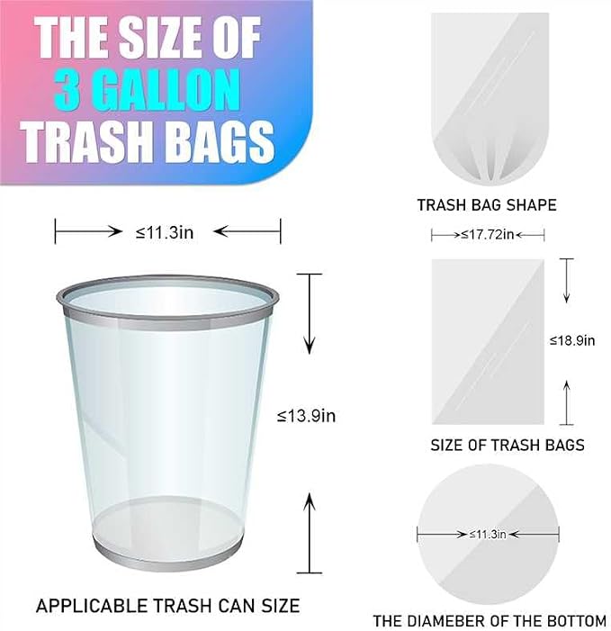 300 Count 3 Gallon Trash Bags - Image 3