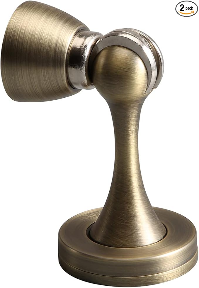 YAGU Magnetic Door Stopper 2 Pack, Zinc Alloy Brushed Bronze Door Stops Door by YAGU