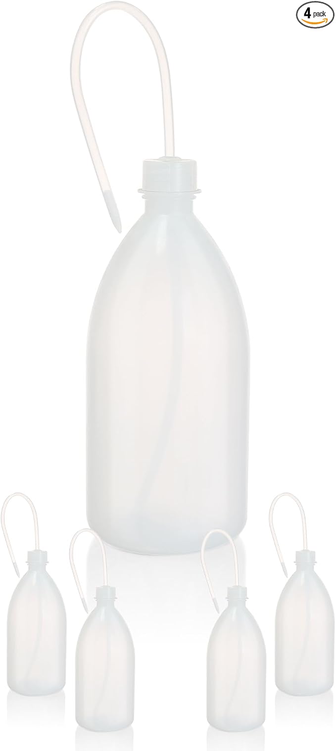 4pcs of Economy Wash Bottles, Vol.1000ml, Narrow-Mouth Squeeze Bottles Bottles by LABINVO