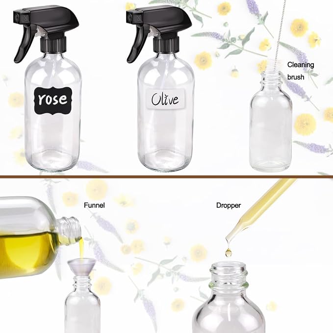 Glass Spray Bottle Kit×10, 9×10 ml Roller Bottles, Anti UV, Suitable - Image 4