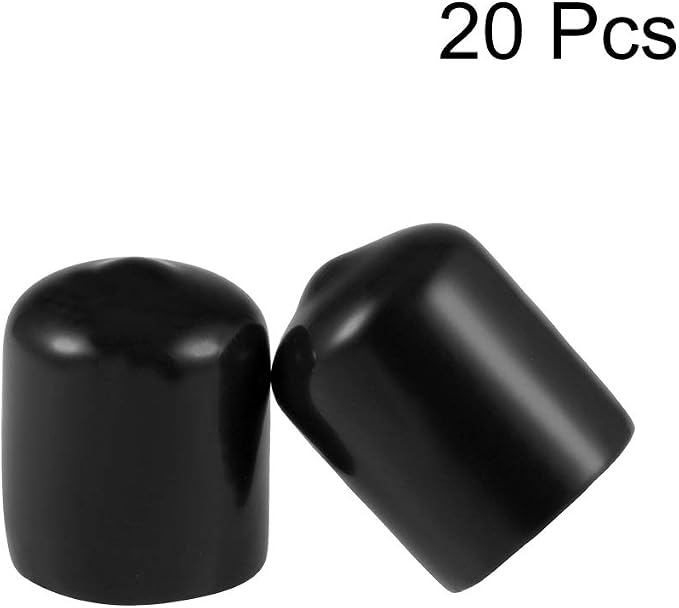 uxcell 20pcs Rubber End Caps 17mm ID Vinyl Round Tube Bolt Cap Cover Thread - Image 2