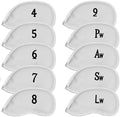 Premium Magnetic Leather Iron and Wedge Golf Club Head Covers | Set of 10 | by AllTeedUp