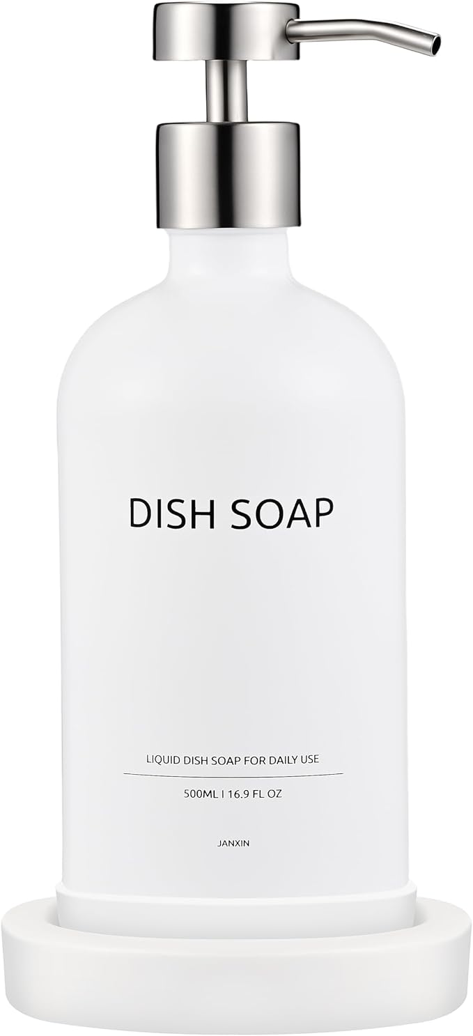 Glass Soap Dispenser Set by Janxin, Bathroom Soap Dispenser Set by Janxinmakeyouloveyourhome