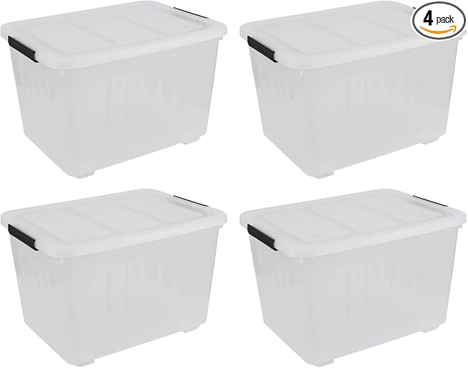 70 Quart Clear Plastic Large Storage Box by Unknown