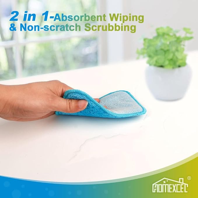 HOMEXCEL 12 Pack Scrub & Wipe Cloths, Dual-Sided Sponges - Image 4