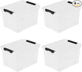 Set of 4 Plastic Latch Storage Bins by Lesbin