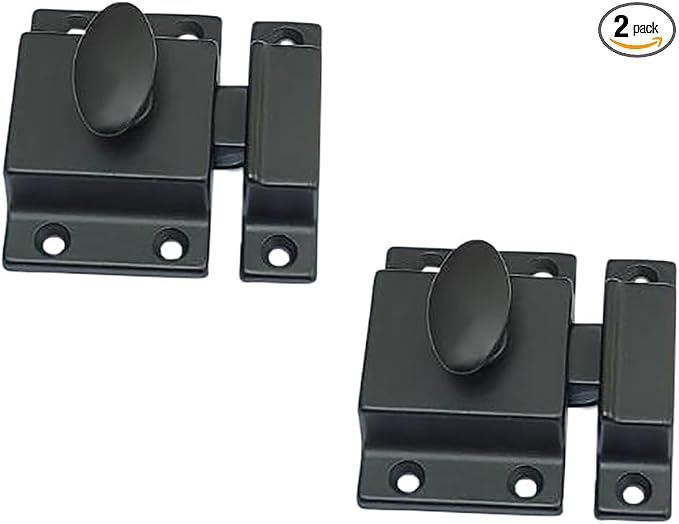 QCAA Traditional Large Oval Turn Cabinet Latch, Solid Brass, by QCAAHardware