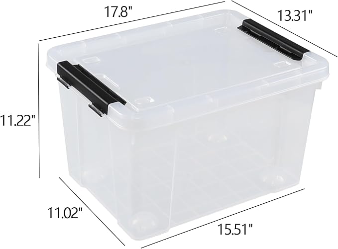 Pekky 34 Quart Clear Storage Bins - Image 2